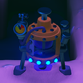 A Mana Extractor with solid blue lights indicates that it is extracting from the Mana Node, or that there is Raw Mana available to collect.